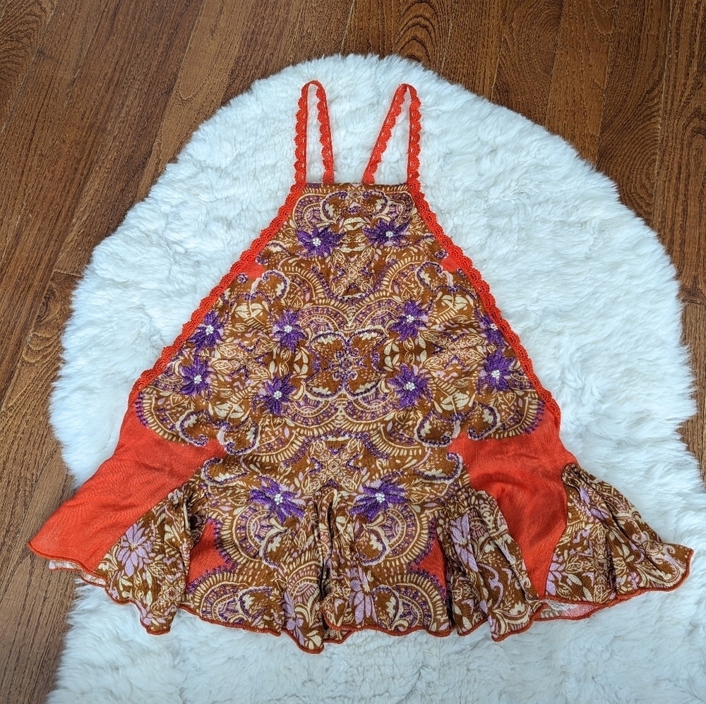 Free People Bali Desert Nova Cami Tank Orange & Purple xs - Picture 4 of 10